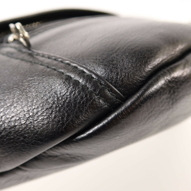 BALENCIAGA 牛皮皮革Waist Bag銀扣腰包-9