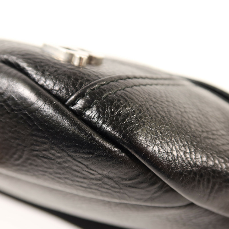 BALENCIAGA 牛皮皮革Waist Bag銀扣腰包-10