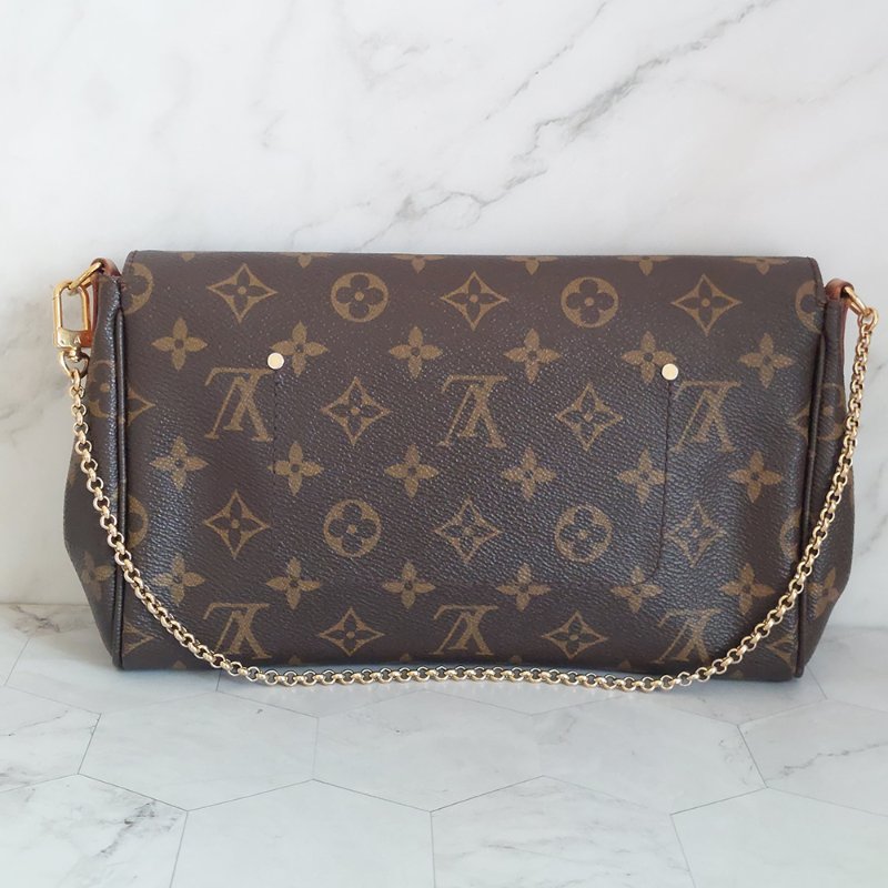 LV 經典老花M40718 🎀現品實拍 🎀 Favorite MM 經典花紋鍊條肩背包 斜背包~二手-18