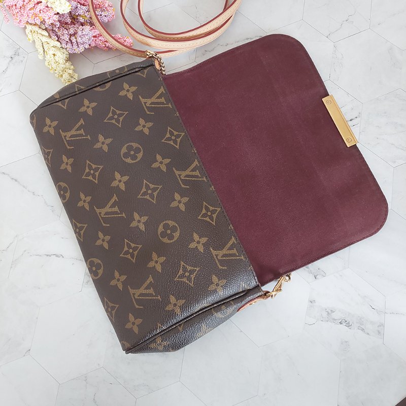 LV 經典老花M40718 🎀現品實拍 🎀 Favorite MM 經典花紋鍊條肩背包 斜背包~二手-35