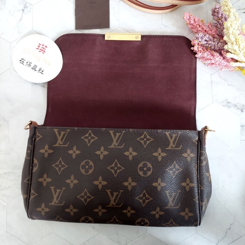 LV 經典老花M40718 🎀現品實拍 🎀 Favorite MM 經典花紋鍊條肩背包 斜背包~二手-68
