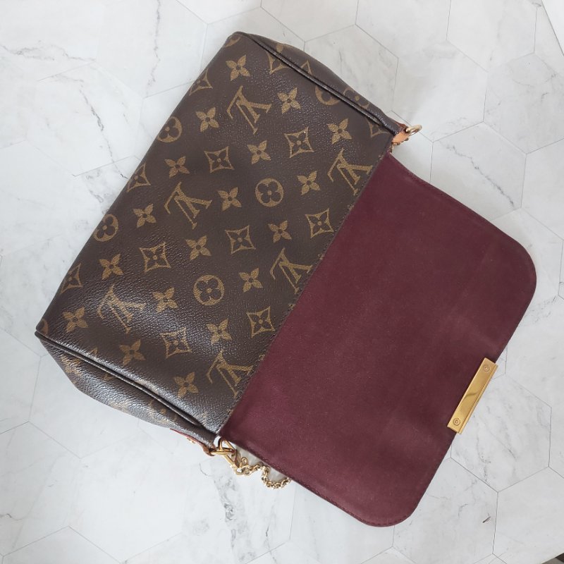 LV 經典老花M40718 🎀現品實拍 🎀 Favorite MM 經典花紋鍊條肩背包 斜背包~二手-83