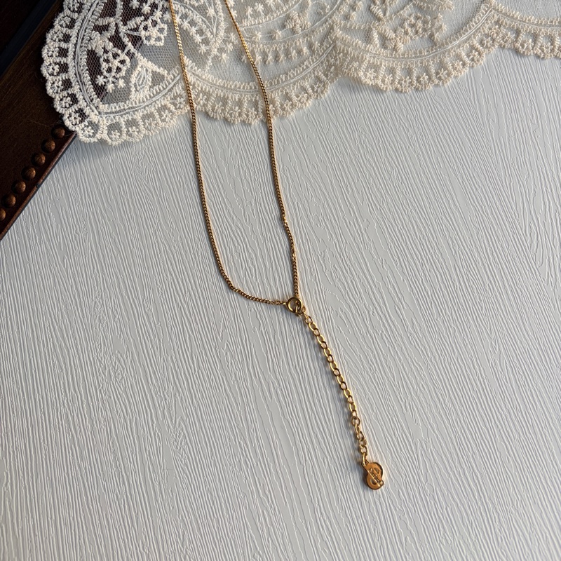 Christian Dior 水滴形萊茵石 頸鏈 項鏈 鍍金-6