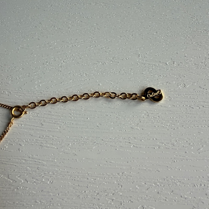 Christian Dior 水滴形萊茵石 頸鏈 項鏈 鍍金-7