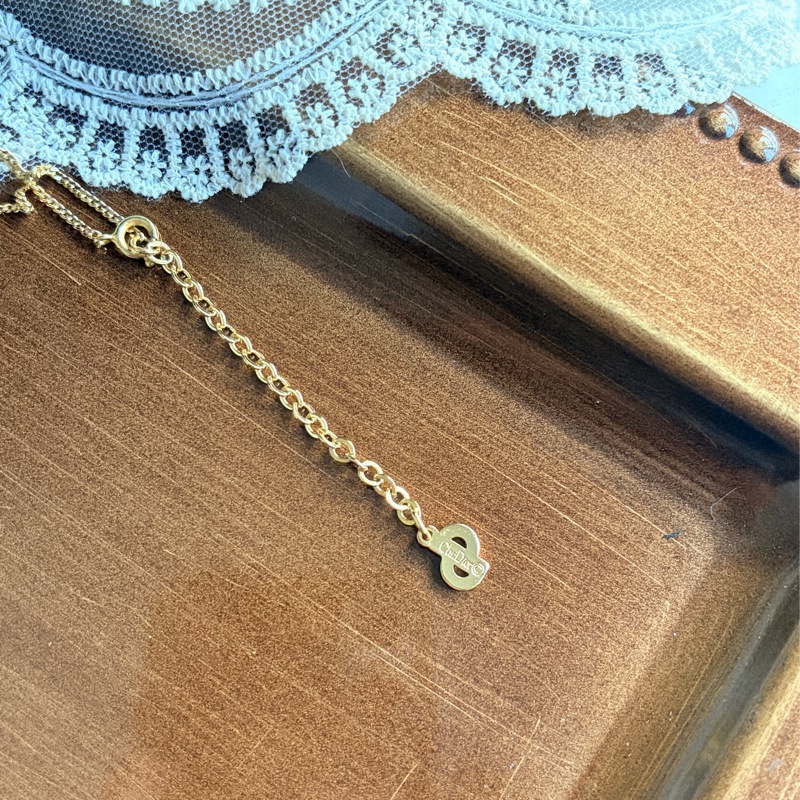 Christian Dior 水滴形萊茵石 頸鏈 項鏈 鍍金-8