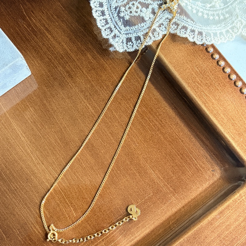 Christian Dior 水滴形萊茵石 頸鏈 項鏈 鍍金-10