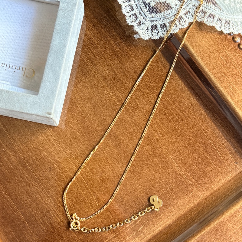 Christian Dior 水滴形萊茵石 頸鏈 項鏈 鍍金-11