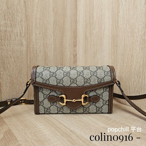 [平台最甜新年甜價出回饋❣️] Gucci老花金釦Horsebit 1955迷你斜背包