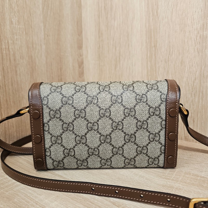 [平台最甜新年甜價出回饋❣️] Gucci老花金釦Horsebit 1955迷你斜背包-2