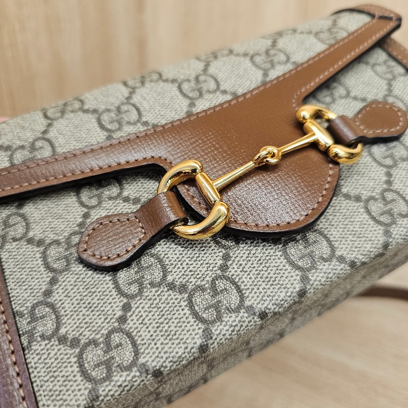 [平台最甜新年甜價出回饋❣️] Gucci老花金釦Horsebit 1955迷你斜背包-8