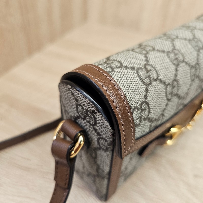 [平台最甜新年甜價出回饋❣️] Gucci老花金釦Horsebit 1955迷你斜背包-9