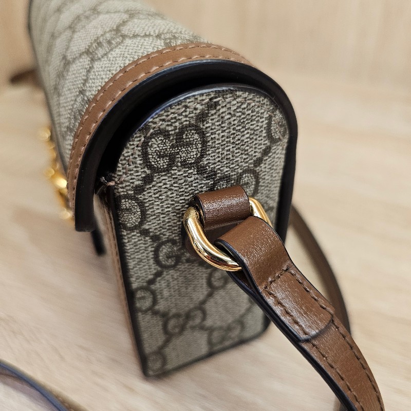 [平台最甜新年甜價出回饋❣️] Gucci老花金釦Horsebit 1955迷你斜背包-10