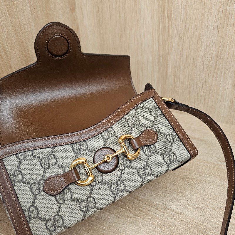 [平台最甜新年甜價出回饋❣️] Gucci老花金釦Horsebit 1955迷你斜背包-14