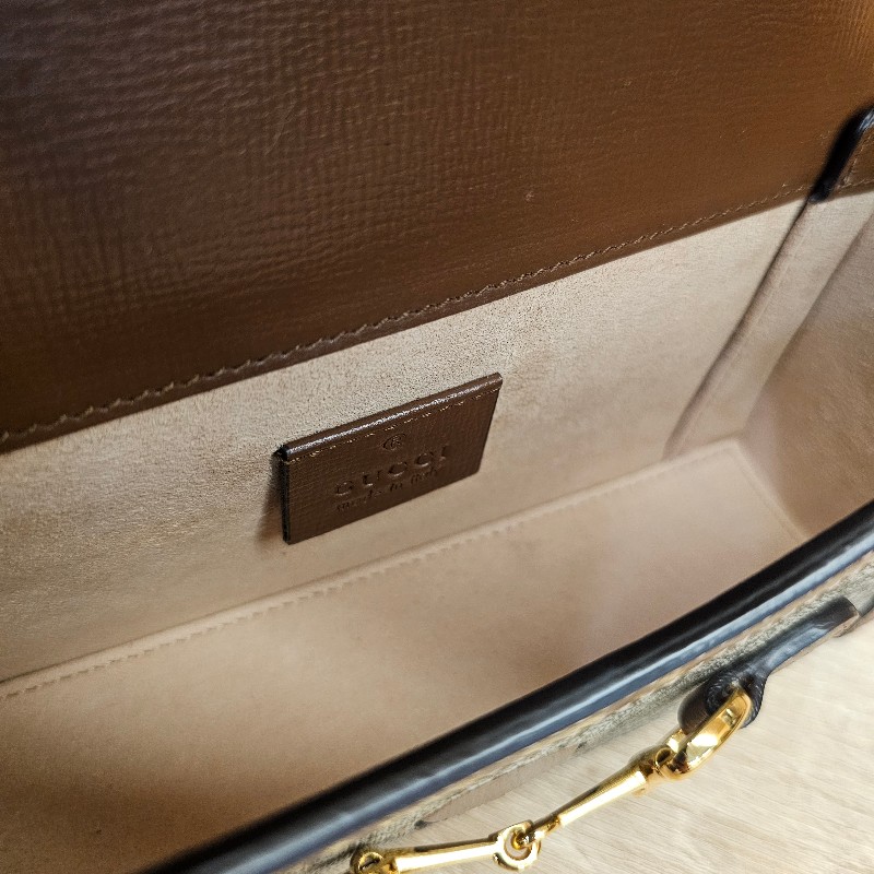 [平台最甜新年甜價出回饋❣️] Gucci老花金釦Horsebit 1955迷你斜背包-17