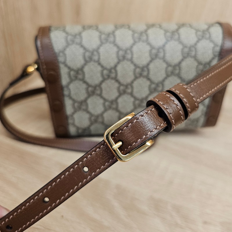 [平台最甜新年甜價出回饋❣️] Gucci老花金釦Horsebit 1955迷你斜背包-21