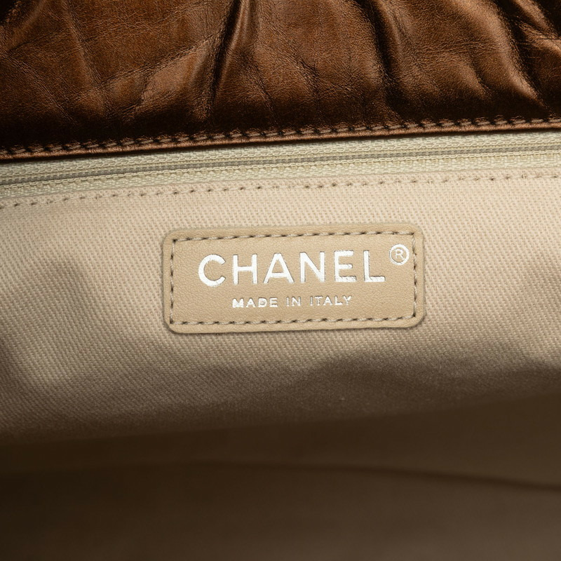 香奈兒 2.55 絎縫鏈條肩背包,青銅色和棕色皮革,女士款-4