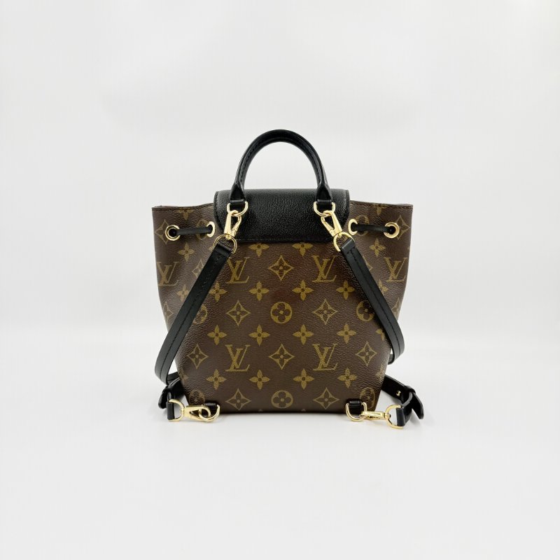 Louis Vuitton - 原花拼黑色牛皮下蓋磁吸束口Montsouris BB後背包-2