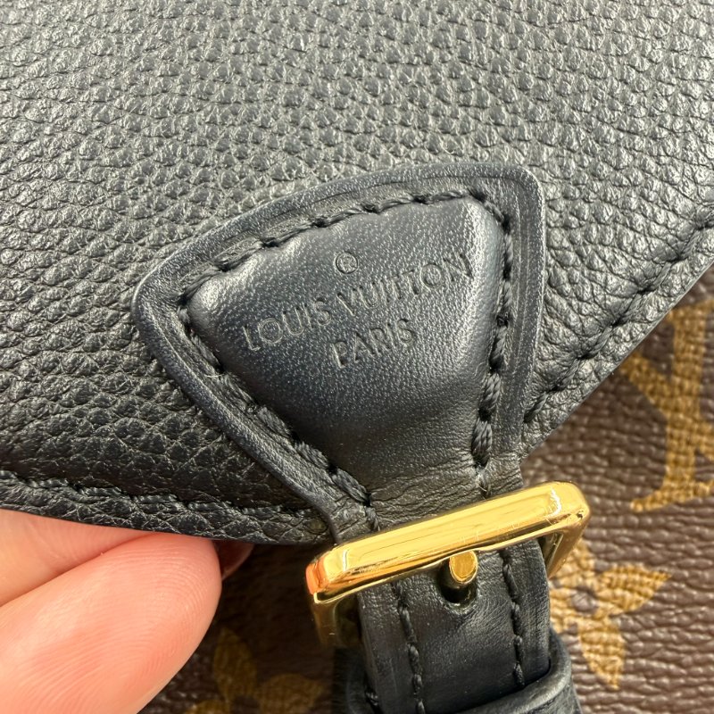 Louis Vuitton - 原花拼黑色牛皮下蓋磁吸束口Montsouris BB後背包-16