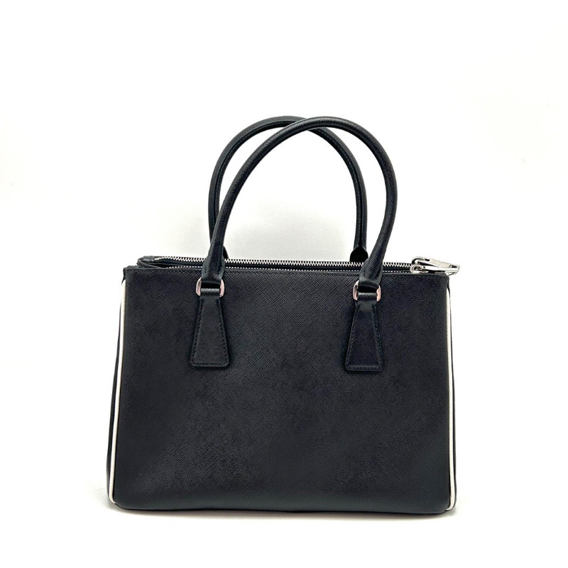 PRADA 黑銀限量款 皮內里殺手肩背斜背包28*19*12 98新配件塵袋-6