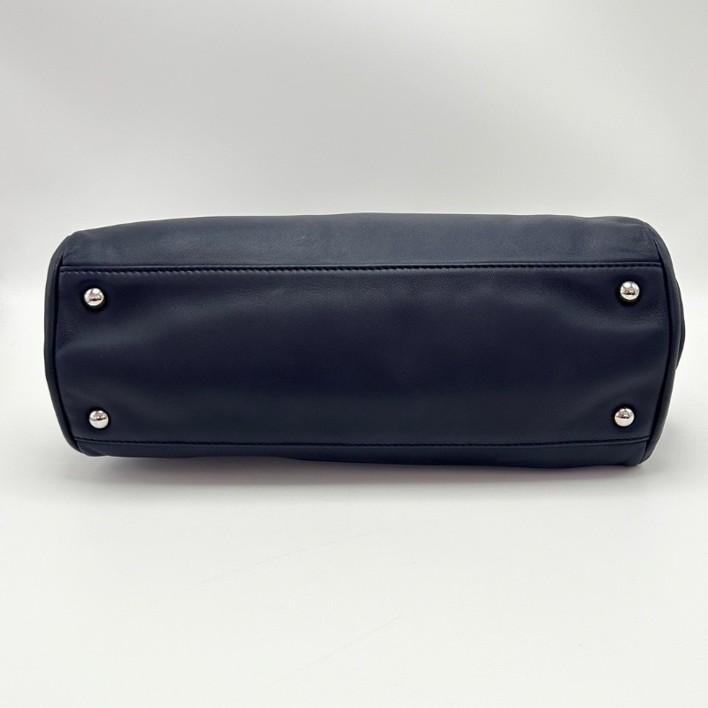 CHANEL藍色銀扣羊皮 螺旋紋雙鏈條雲朵32*23*10 98新配件塵袋-4