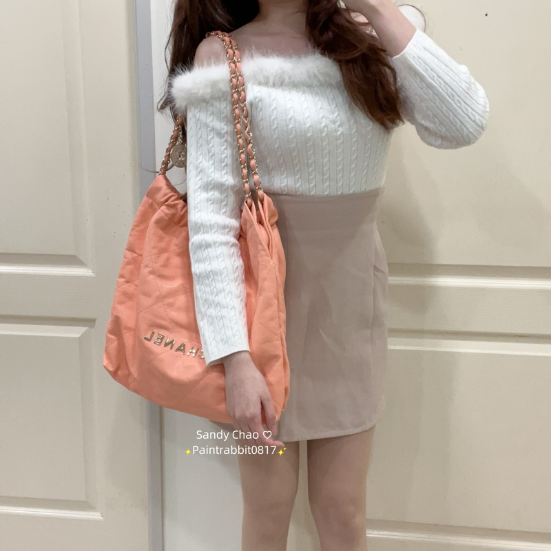 ෆ Chanel 22bag蜜桃粉-0
