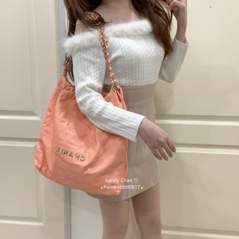 ෆ Chanel 22bag蜜桃粉-2