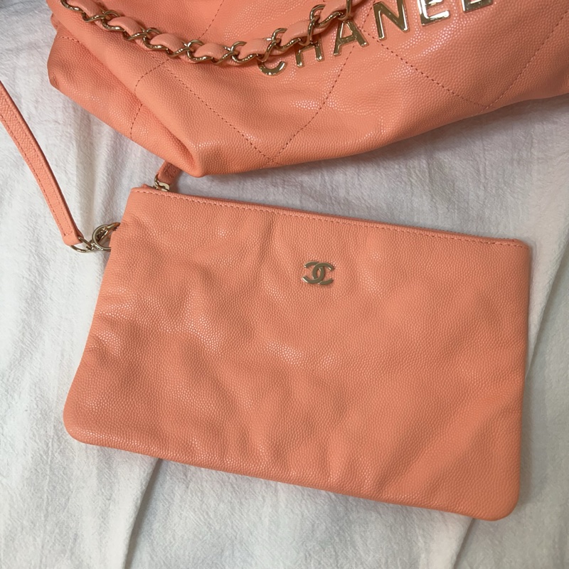 ෆ Chanel 22bag蜜桃粉-17