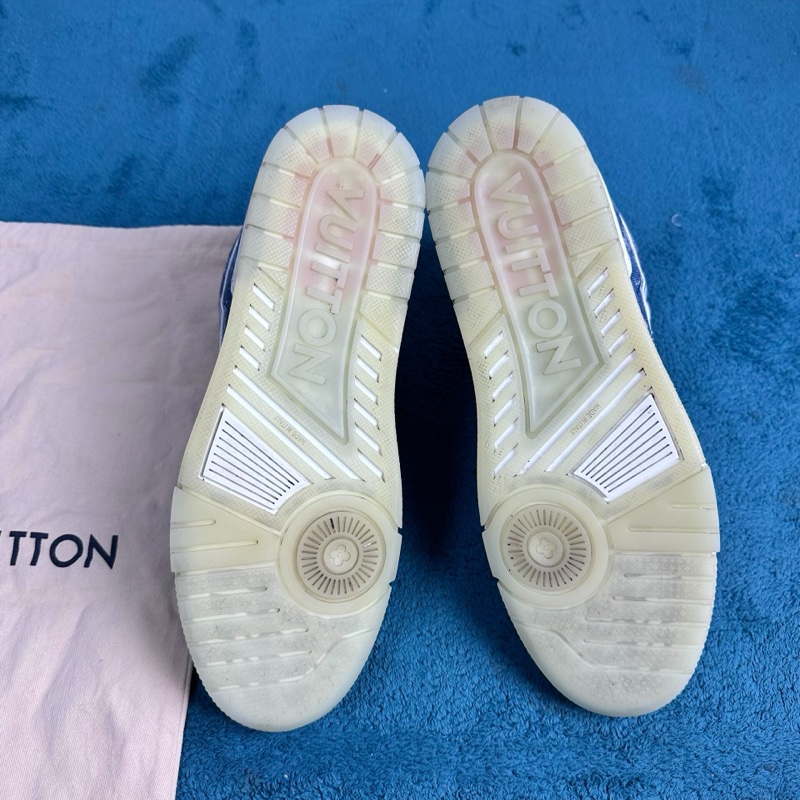 LV路易威登trainer 牛仔布復古經典低幫板鞋藍白 43碼-5