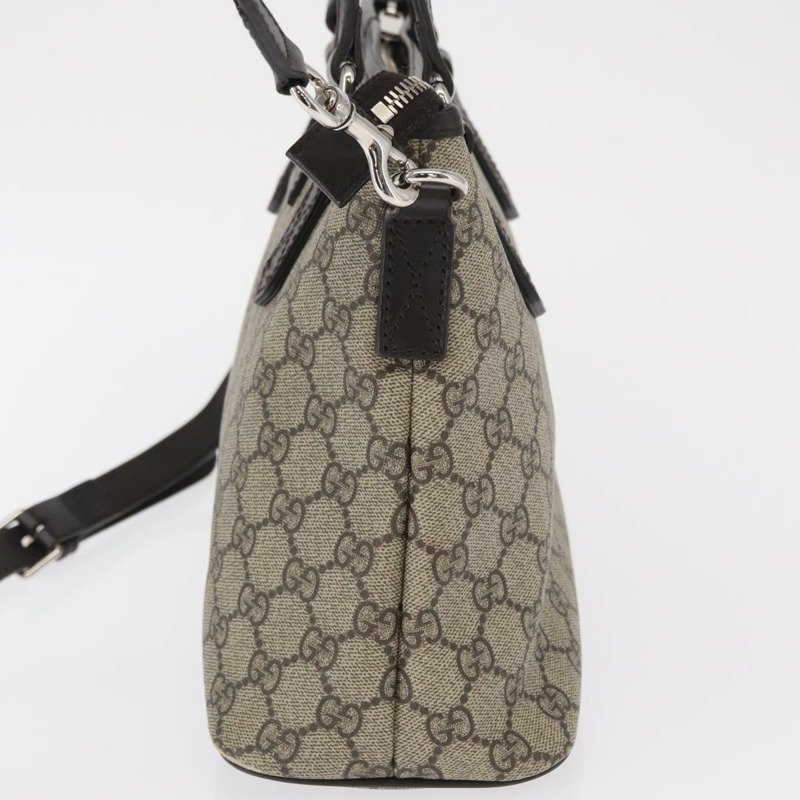 【日本直送】GUCCI GG Supreme 手提包 PVC 兩用 米色 銀色 429019 正品 ka1583-2