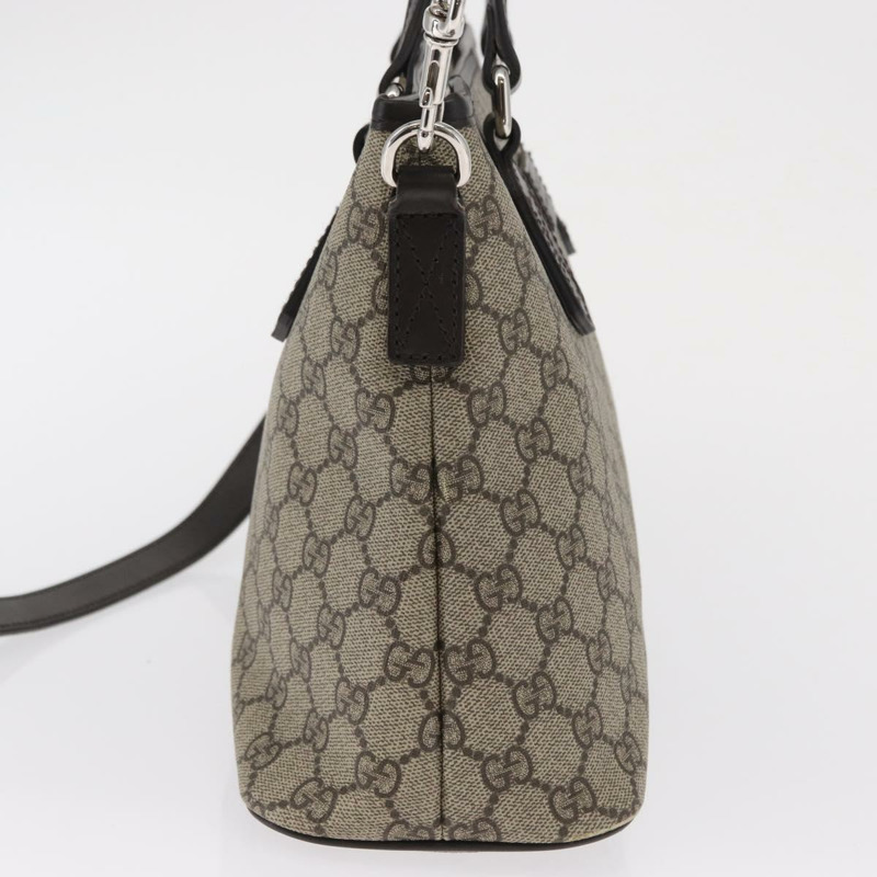 【日本直送】GUCCI GG Supreme 手提包 PVC 兩用 米色 銀色 429019 正品 ka1583-3