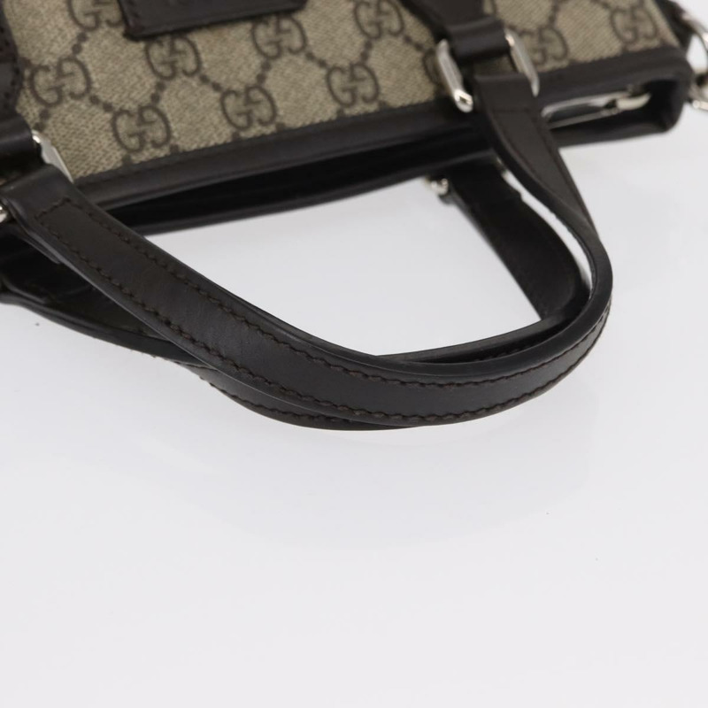 【日本直送】GUCCI GG Supreme 手提包 PVC 兩用 米色 銀色 429019 正品 ka1583-6
