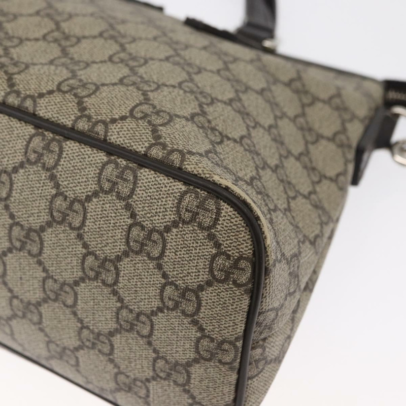 【日本直送】GUCCI GG Supreme 手提包 PVC 兩用 米色 銀色 429019 正品 ka1583-16