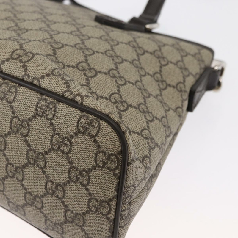 【日本直送】GUCCI GG Supreme 手提包 PVC 兩用 米色 銀色 429019 正品 ka1583-18