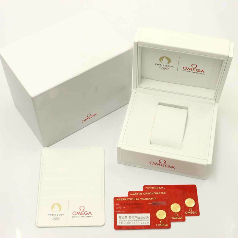 歐米茄海馬系列300公尺潛水錶，巴黎2024雙色款，型號522 21 42 20 04 001，男士腕錶，附日期顯示，白色錶盤，18K黃金錶殼，自動上鍊-1