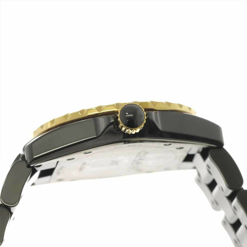 香奈兒 J12 38毫米 H2544 男士腕錶,鑲嵌11顆鑽石,日期顯示,黑色陶瓷錶殼,18K玫瑰金石英機芯-4