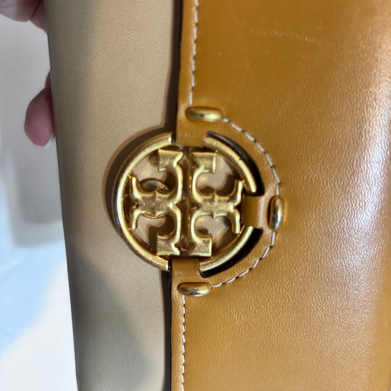 Tory burch 撞色真皮短夾-2