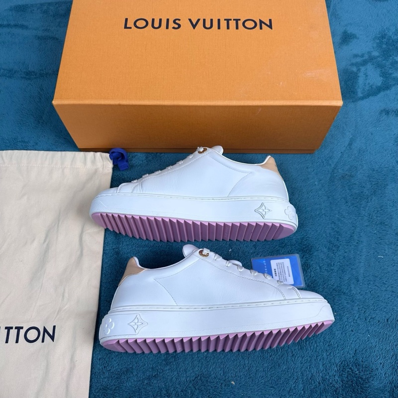 lv time out 聯名村上隆 新款粉色太陽花吊墜板鞋 白粉色 37碼-2