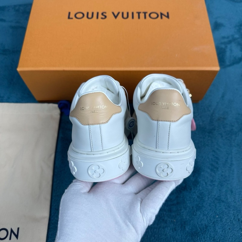 lv time out 聯名村上隆 新款粉色太陽花吊墜板鞋 白粉色 37碼-3