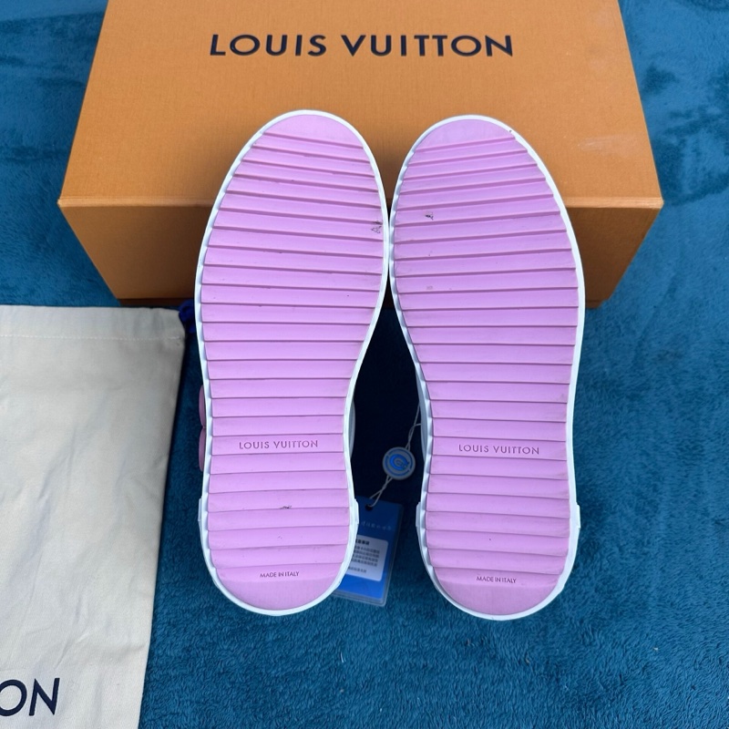 lv time out 聯名村上隆 新款粉色太陽花吊墜板鞋 白粉色 37碼-4