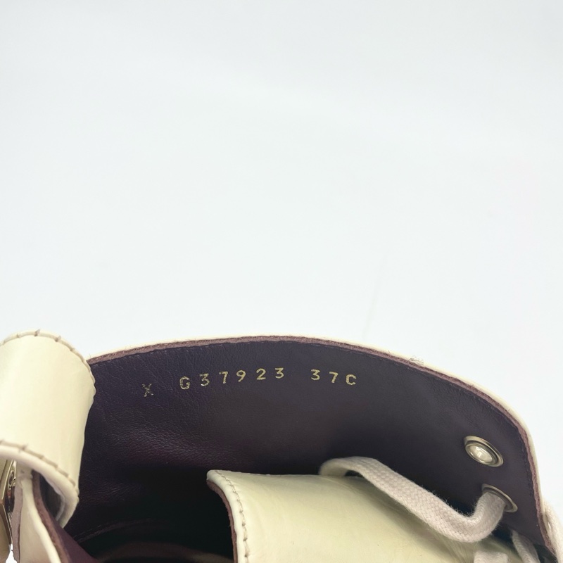 95新/CHANEL香奈兒/37碼/雙c米杏色短靴,裸鞋-3