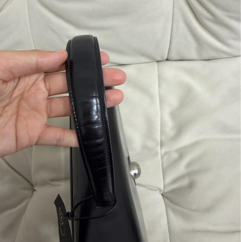 celine 黑色 搪瓷皮 銀色星球 外縫線 中古 Kelly-2