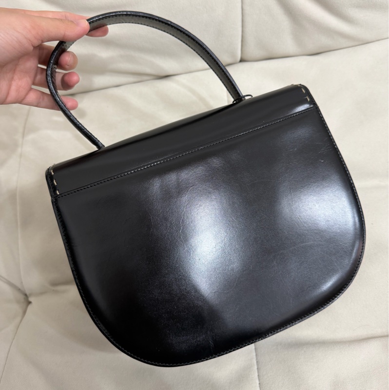 celine 黑色 搪瓷皮 銀色星球 外縫線 中古 Kelly-4