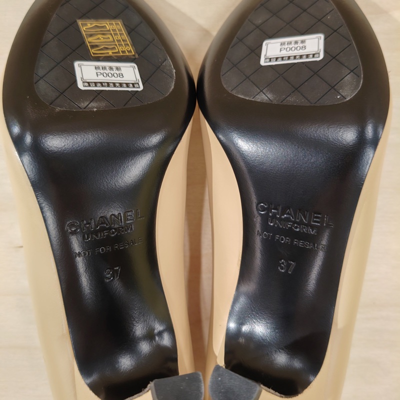 閒置新 未使用 CHANEL香奈兒/37碼/卡其色高跟鞋/裸鞋-3