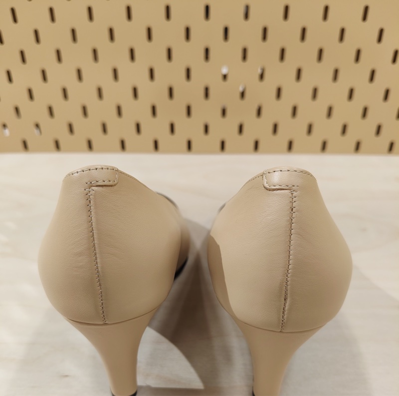 閒置新 未使用 CHANEL香奈兒/37碼/卡其色高跟鞋/裸鞋-6