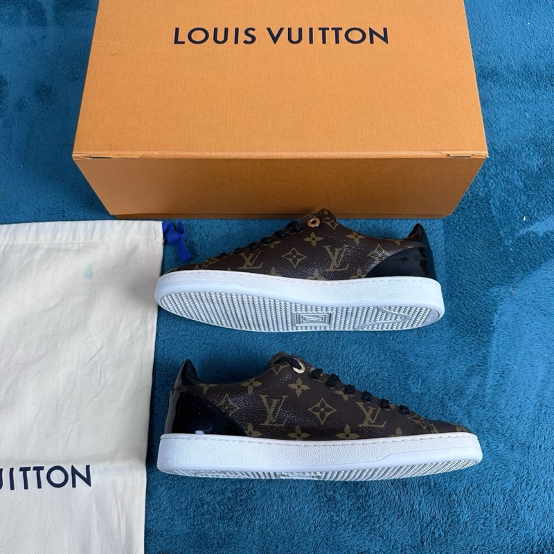 lv frontrow monogram 帆布漆面低幫板鞋老花色 37.5碼 99新閒置未使用-2