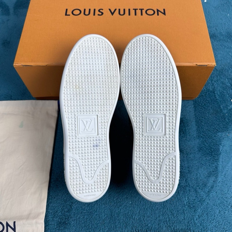lv frontrow monogram 帆布漆面低幫板鞋老花色 37.5碼 99新閒置未使用-4