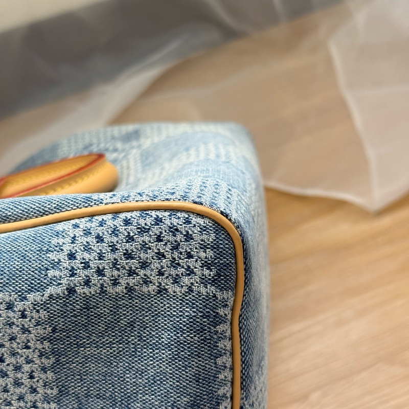 （台灣專櫃購證🇹🇼全配）Lv speedy25 新款3D丹寧棋盤格 ✨最新晶片款-8