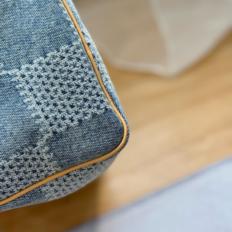 （台灣專櫃購證🇹🇼全配）Lv speedy25 新款3D丹寧棋盤格 ✨最新晶片款-9