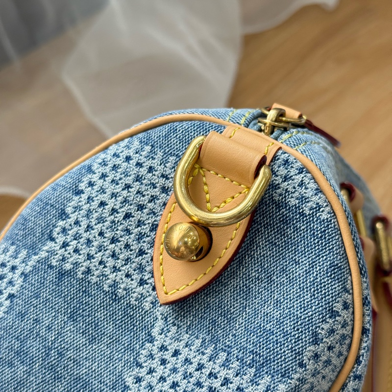 （台灣專櫃購證🇹🇼全配）Lv speedy25 新款3D丹寧棋盤格 ✨最新晶片款-10