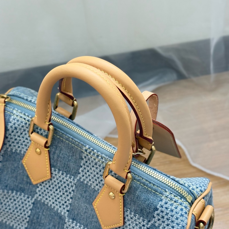 （台灣專櫃購證🇹🇼全配）Lv speedy25 新款3D丹寧棋盤格 ✨最新晶片款-12